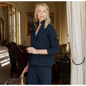 B53 Frank & Eileen Navy Patrick Popover Top Womens XL Fleece Minimalist Travel